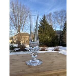 Daum France Signed Crystal Vase 11” Tall Clear Vintage Art Glass